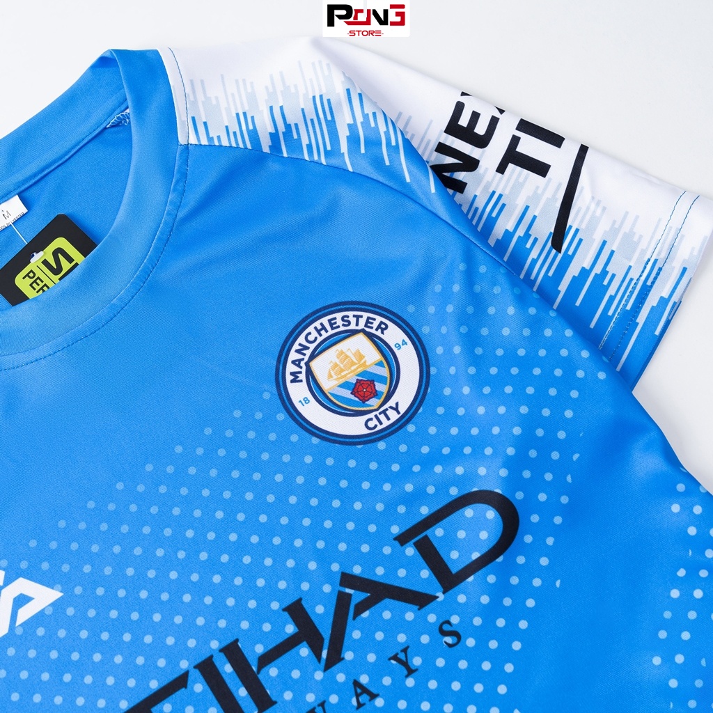 Bộ bóng đá nam câu lạc bộ Manchester City chất thun lạnh thấm hút mồ hôi