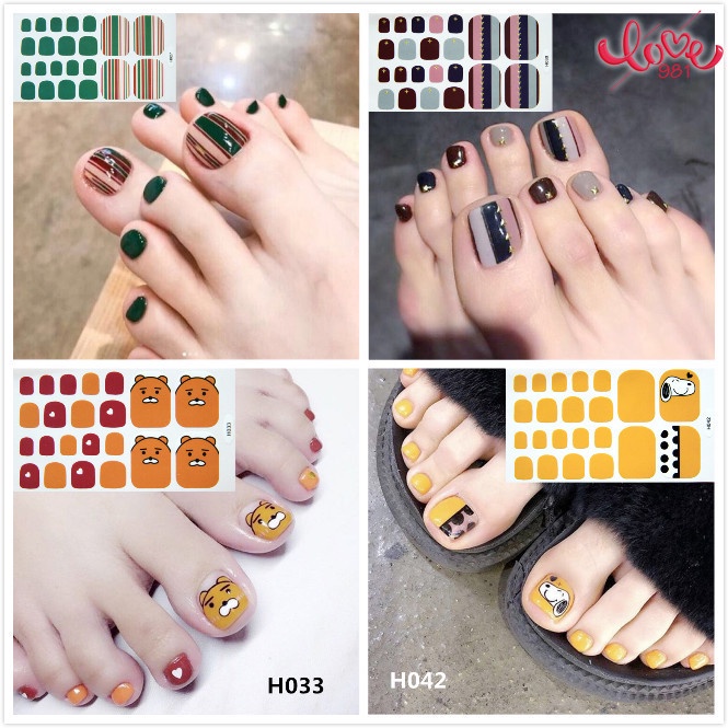 Miếng Dán Móng Chân Chống Thấm Nước Họa Tiết Hoạt Hình Nhật Bản Dễ Thương