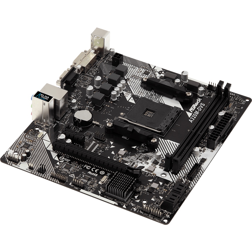 Bo mạch chủ main ASRock A320M-DVS R4.0- Hàng Chính Hãng - Bảo hành 36 tháng