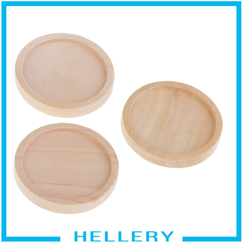 Set 10 phụ kiện đế tròn trống bằng gỗ dùng làm trang sức DIY