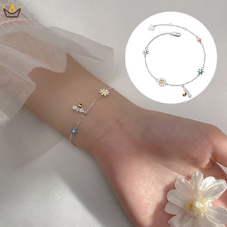 Sen Department Fresh and Sweet Colorful Flower Bracelet Diamond Bee Cute Jewelry yrshop