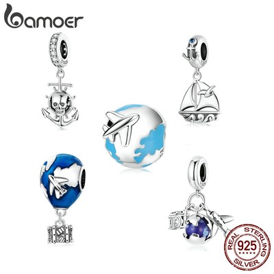 Hạt xỏ trang sức Bamoer Scc2026 bằng bạc 925 dòng sản phẩm vòng quanh thế giới thời trang thích hợp làm vòng tay DIY