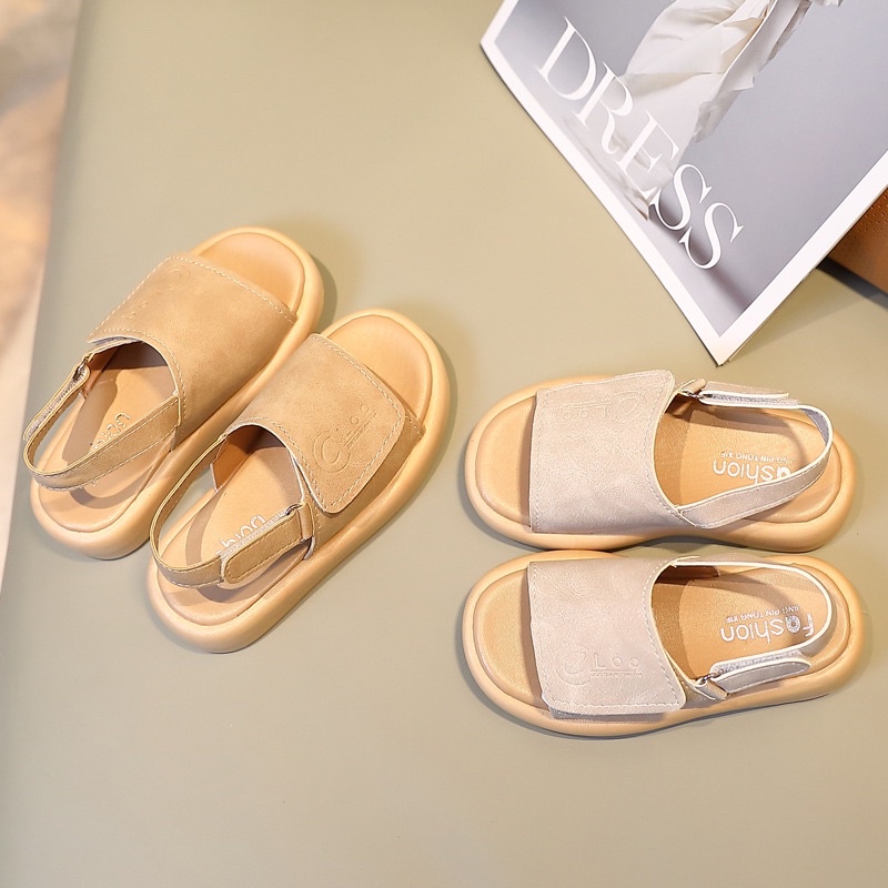 Dép sandal quai ngang da lộn cho Bé Phong cách Hàn Quốc