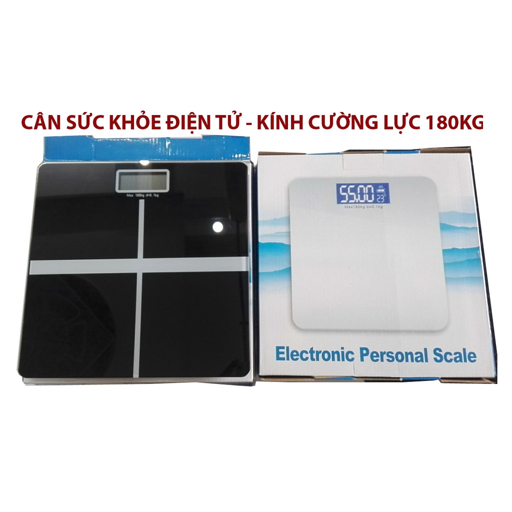 Cân sức khỏe điện tử chất liệu kính cường lực , tải trọng 180kg , màn hình led hiện đại với độ chính xác cao