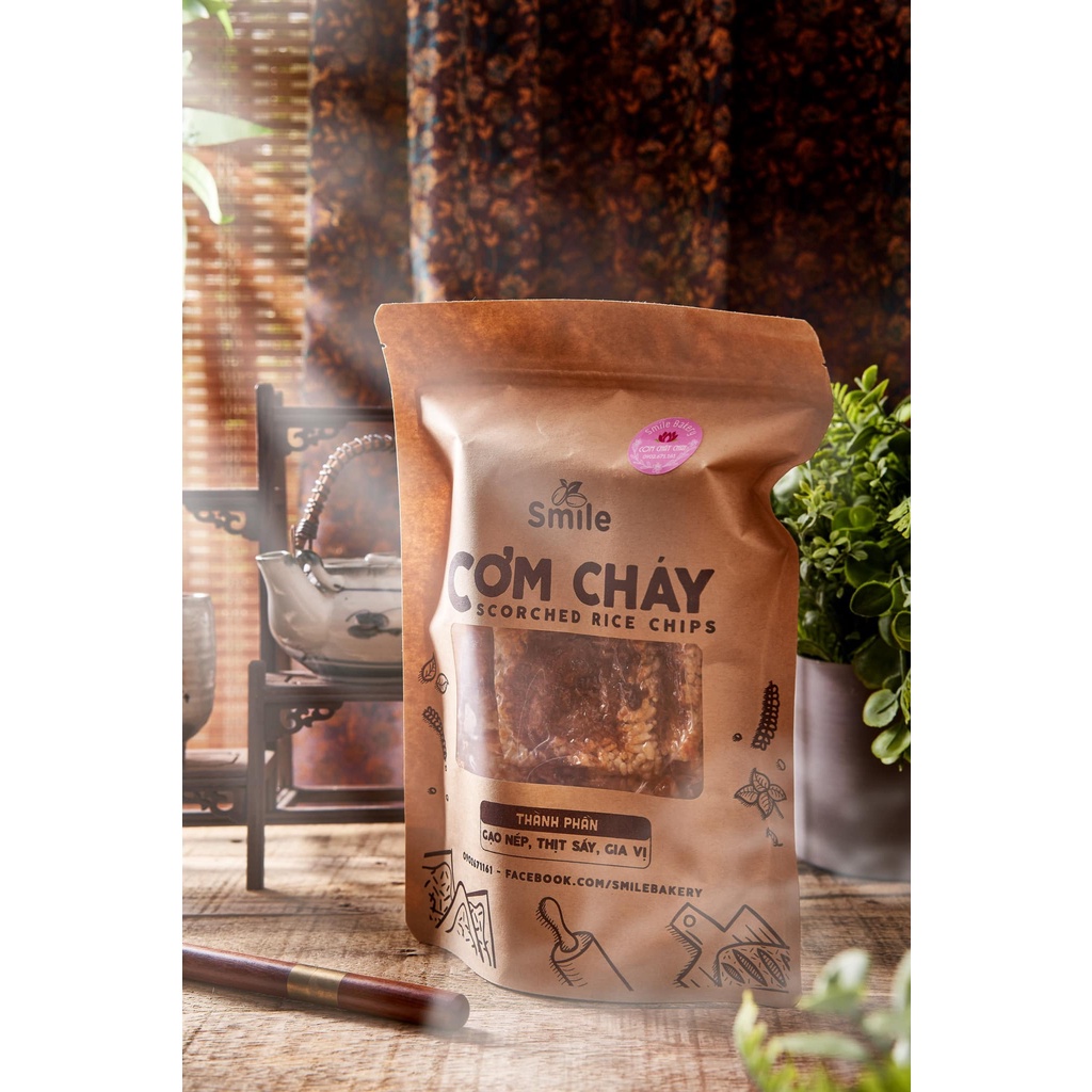 Cơm cháy Chay Smile , đồ ăn dành cho người ăn Chay, túi cơm cháy 250gr - SmilePlanty