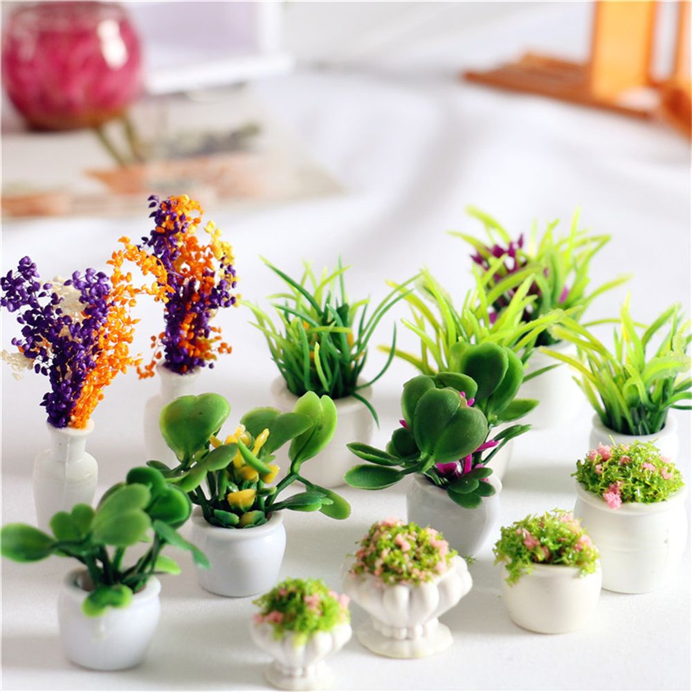Chậu Hoa Mini Dễ Thương Trang Trí Nhà Búp Bê