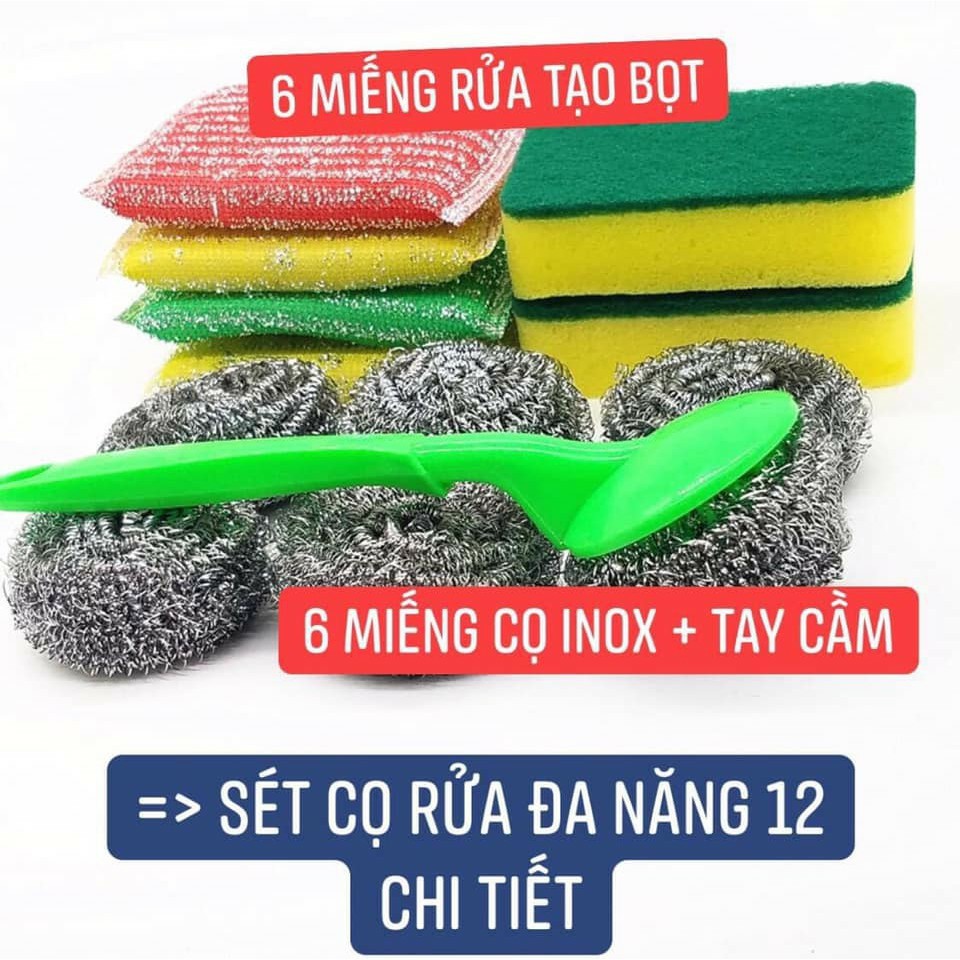 PVN17986 Set 12 Chi Tiết Cọ Rửa Xoong Nồi T2 .