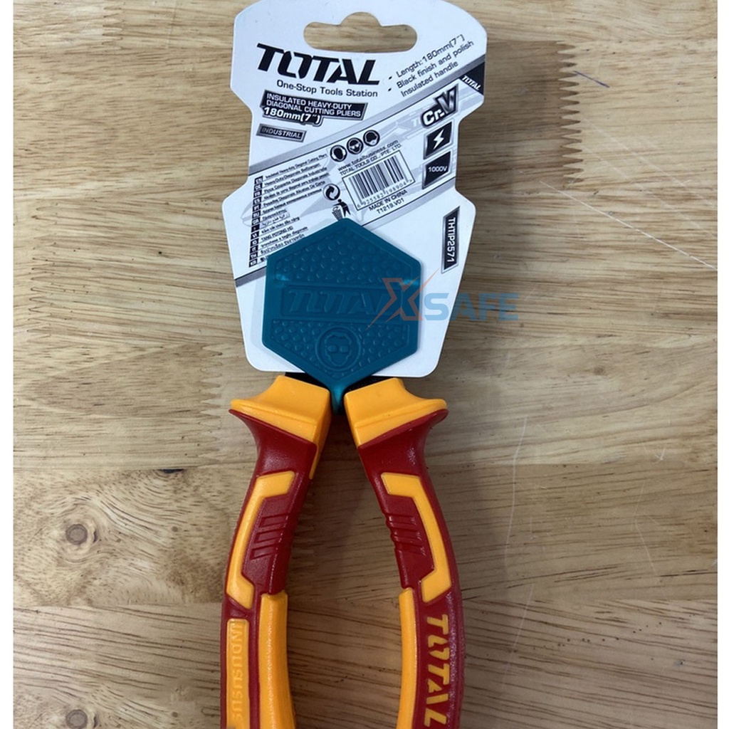 Kềm cắt cộng lực cách điện TOTAL THTIP2571 7 inch Kềm mỏ dài thép Cr-V siêu cứng chống rỉ sét tay cầm cao su chắc chắn