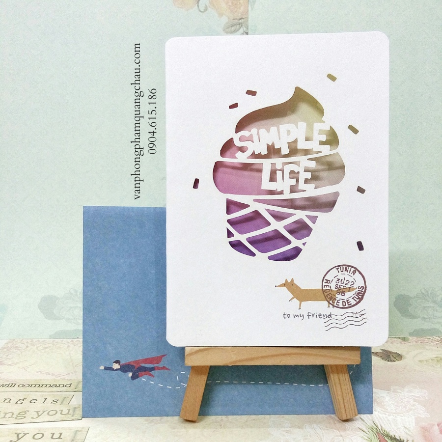 Thiệp cắt nghệ thuật 7 sắc