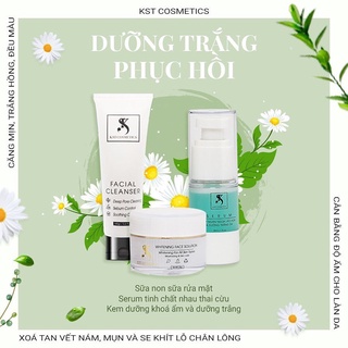 bộ 3 sữa rửa mặt kst + serum trắng da kst + face trắng da KST cao cấp chính hãng