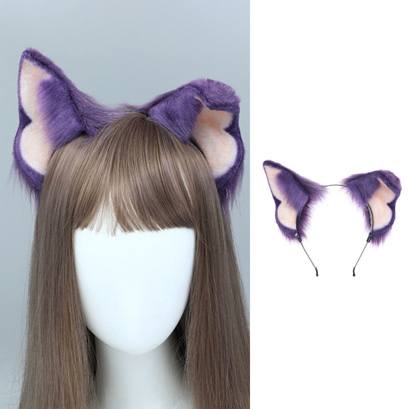 Băng Đô Cài Tóc Đính Tai Thú Bông Phong Cách Lolita Dễ Phối Đồ