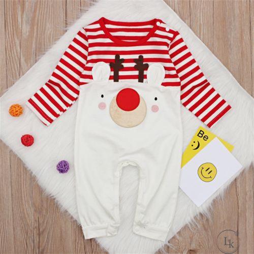 BღBღChristmas Baby Newborn Boy Girl Warm Xmas Romper Cotton Jumpsuit Bodysuit Outfits
