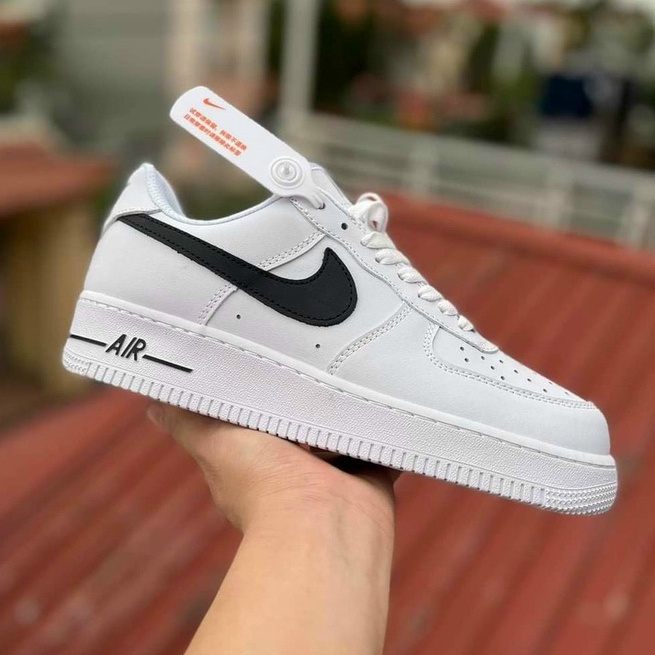 Giày thể thao AF1 trắng vệt đen nam nữ, giày sneaker AIR FORCE trắng tích đen thấp mới Hot Hit 2022