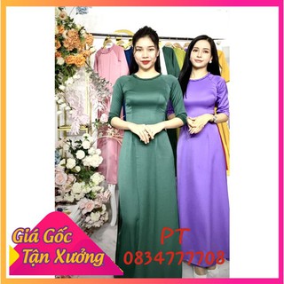 [GIẢM SÂU] Áo dài lụa trơn nhiều màu cổ tết trẻ trung