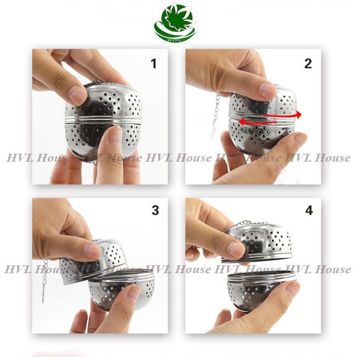 Bóng lọc trà, dụng cụ lọc gia vị inox có dây treo tiện lơi siêu bền - LOKING