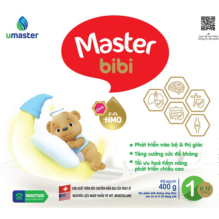 Sữa bột Umaster - Master Bibi số 1- 900gr