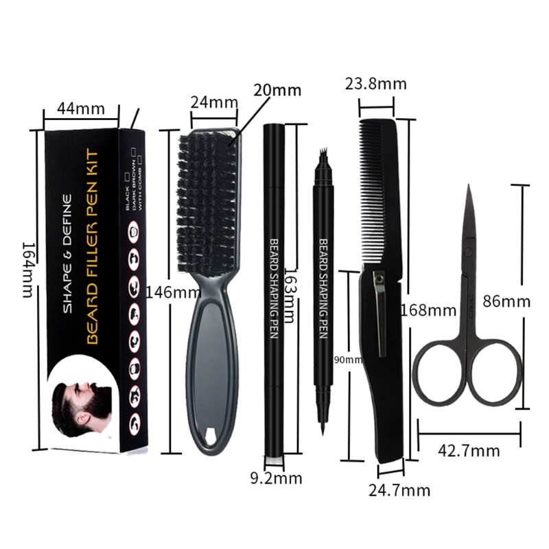 Bộ Bút Tạo Kiểu Râu 4 Đầu Chống Nước Chống Mồ Hôi Dành Cho Nam YOUYO