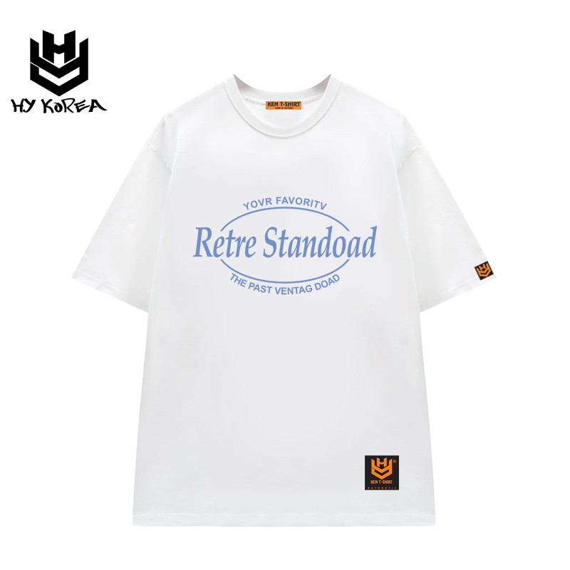 Áo thun tay lỡ HY KOREA nam nữ form rộng unisex in hình Retre DC253.