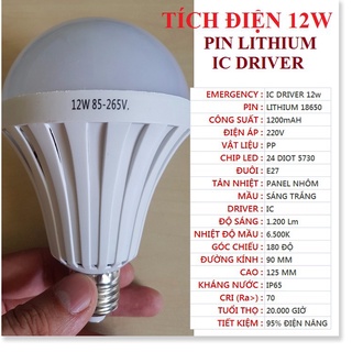 Bóng đèn LED tích điện 15w