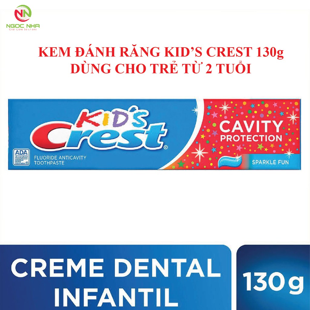 Kem đánh răng trẻm em Kid’s Crest Mỹ 130g, dùng cho trẻ từ 2 tuổi