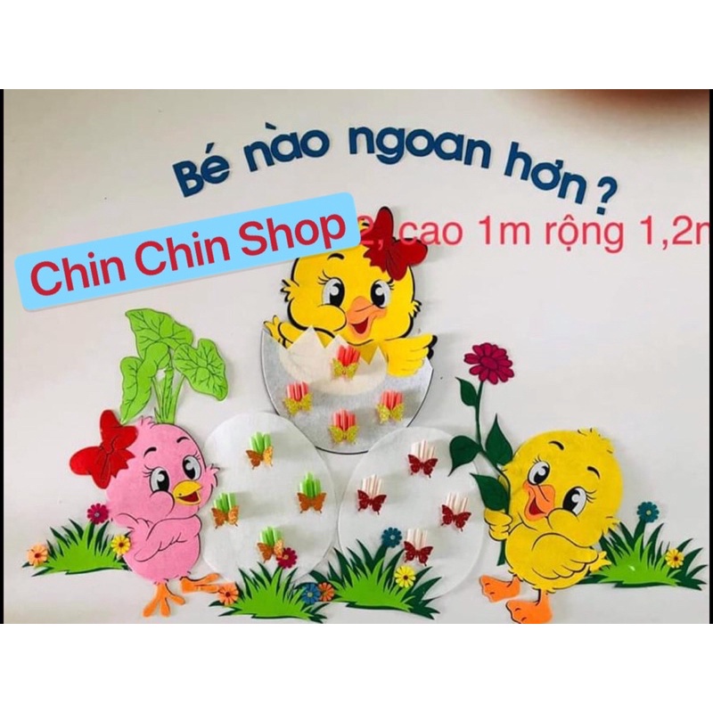 Bảng bé ngoan nỉ cao cấp - Trang trí mầm non