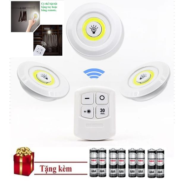Đ𝑬̀𝑵 𝑪𝑨𝑶 𝑪𝑨̂́𝑷  Bộ 3 Đèn led đa năng dán tường cao cấp - Đèn LED Dán Tủ Quần Áo