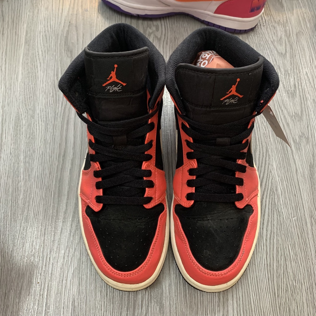 Giày Cũ Jordan 1 Mid Infrared Size 42 2hand chính hãng cam kết real trọn đời - Giày Cũ Sài Gòn