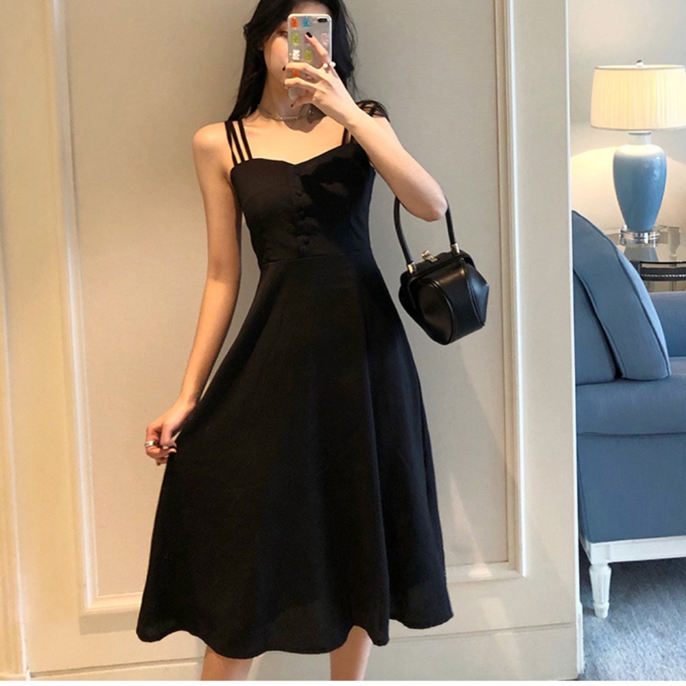 Đầm nữ , đầm nữ hai dây chất liệu mềm mại siêu mát họa tiết trơn dáng xòe mặc đi biển đi chơi siêu yêu ATILA.SHOP | BigBuy360 - bigbuy360.vn