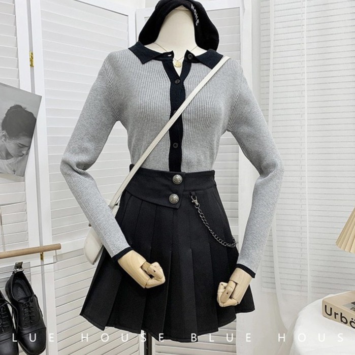 Chân Váy Đen Xếp Ly Kèm Dây Xích Cá Tính Cao Cấp Freeship, Chân Váy Xếp Li Ngắn Lưng Cao Xu Hướng Thời Trang Của Châu Á | BigBuy360 - bigbuy360.vn