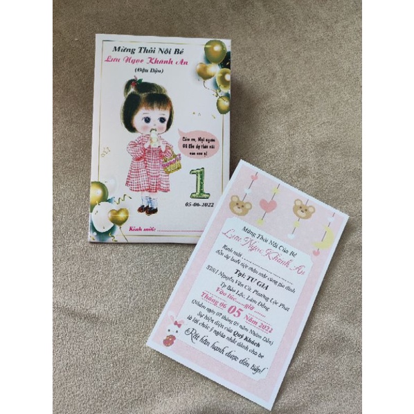 🌲SHOP UY TÍN🌲Thiệp thôi nôi, thiệp sinh nhật bé gái. Hàng độc quyền. Thiết kế miễn phí