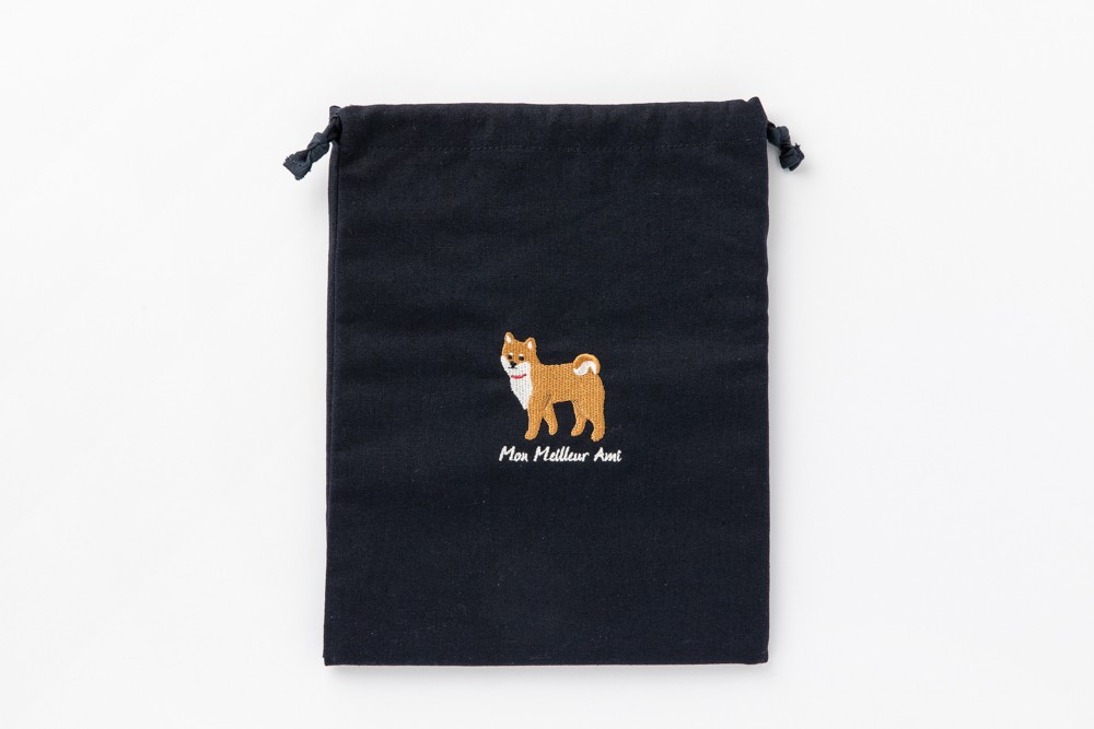 Túi Dây Rút ARTBOX Màu Đen Hình Shiba Xinh Xắn