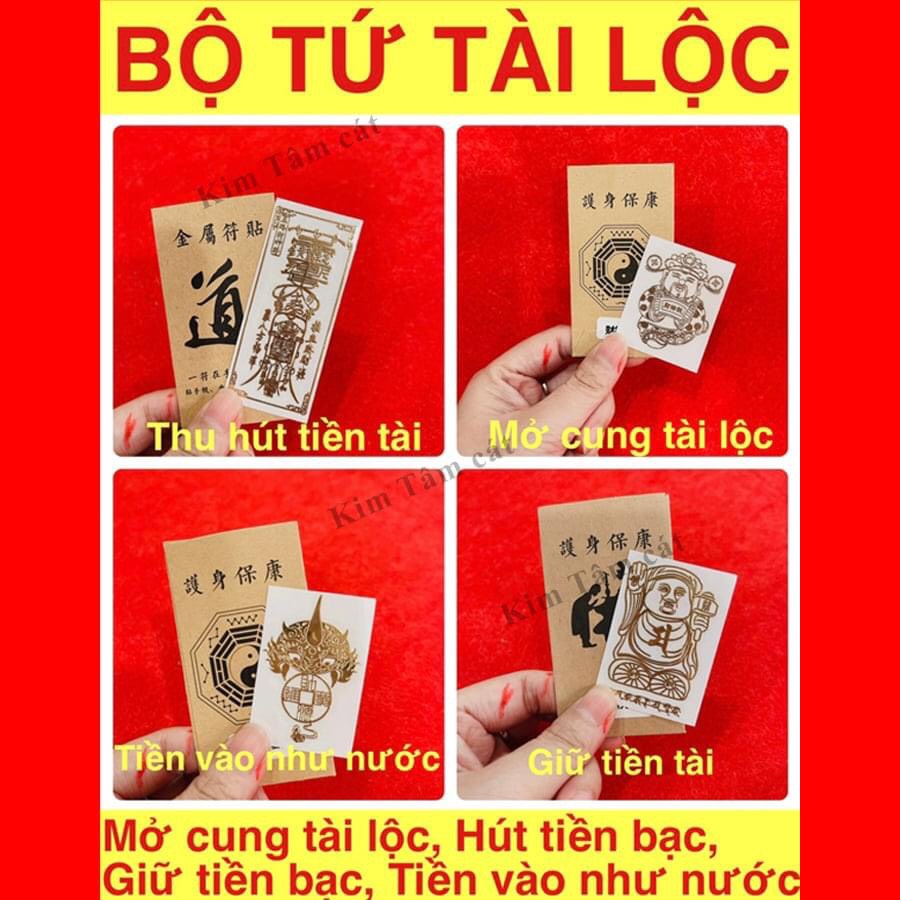 Linh phù dán điện thoại 35 mẫu bình an tài lộc để bóp ví phong thuỷ