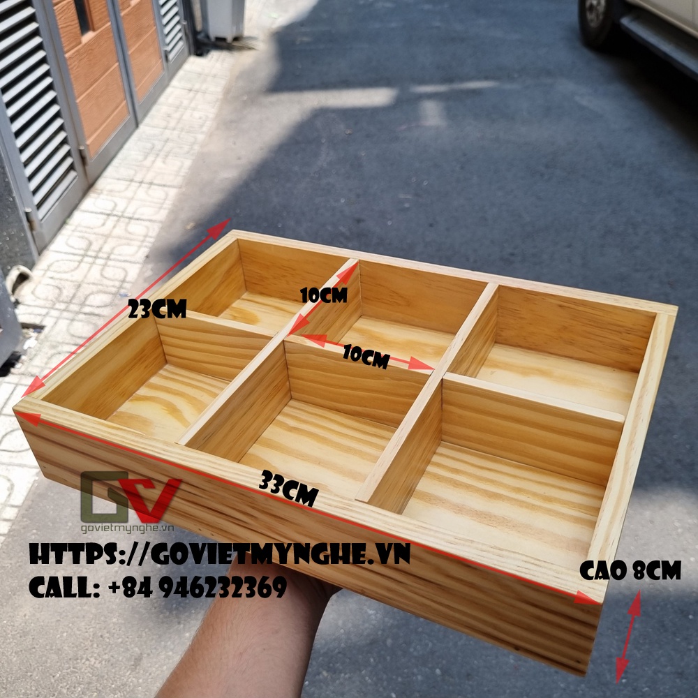 Khay gỗ trang trí món ăn trang trí topping lẩu chuyên dụng cho nhà hàng khay gỗ - Gỗ thông