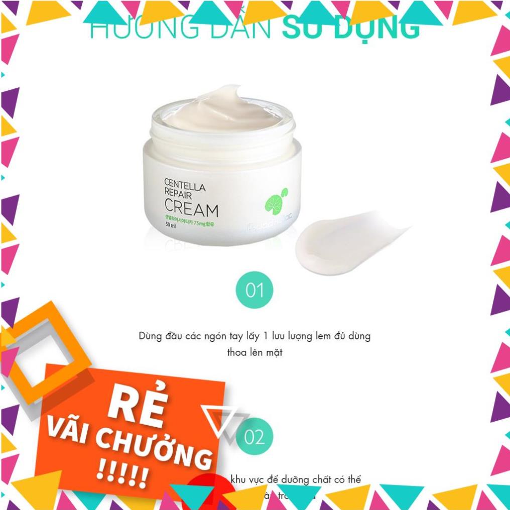 Bộ Kem Rau Má+Serum Dưỡng Ẩm Phục Hồi Giảm Thâm Nám Trắng Sáng Da Chống Lão Hóa GoodnDoc Centella Repair Cream