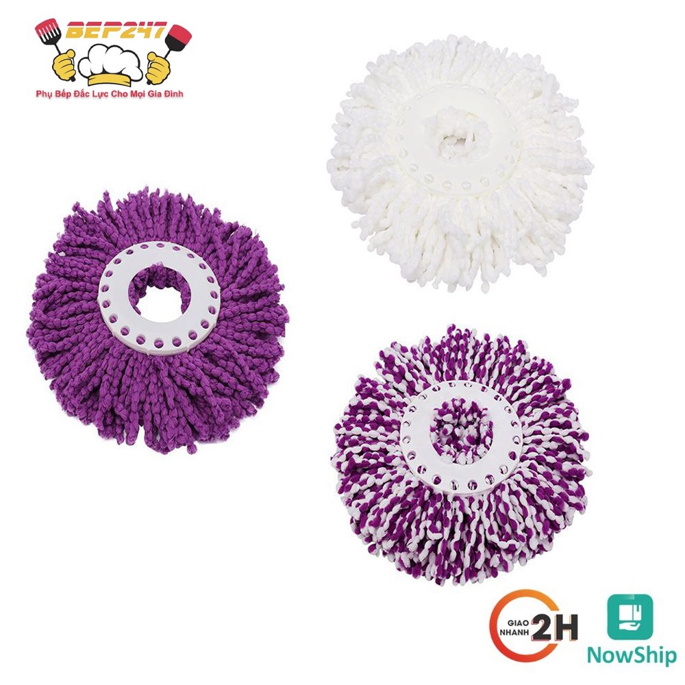 Bông lau nhà tròn 360 độ sợi cotton, dùng để thay thế cho bàn xoay tròn tiện lợi