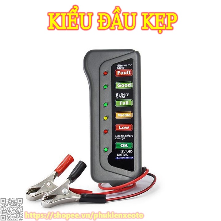 Máy kiểm tra bình ắc quy cao cấp cho xe hơi xe máy 12V 15A