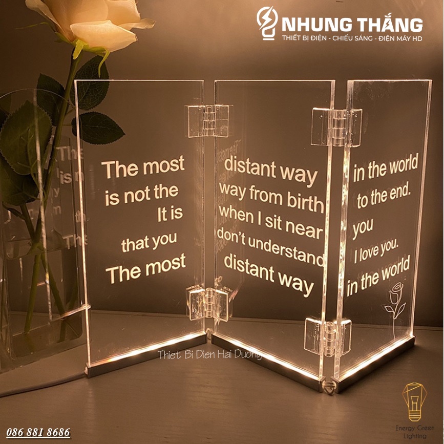 Đèn Led BL-037,BL-038 - Decor Trang Trí Bàn Làm Việc,Phòng Ngủ - 3 Chế Độ Ánh Sáng - Tăng Giảm Ánh Sáng