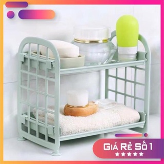 Kệ Nhựa Mini Để Đồ 2 Tầng Để Bàn Đa Năng Lắp Ghép Để Bàn Siêu Tiện Dụng
