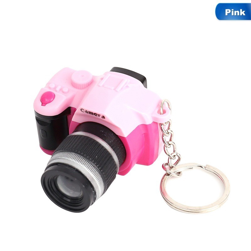 Móc chìa khóa hình chiếc máy ảnh kĩ thuật số mini có đèn led dễ thương xinh xắn