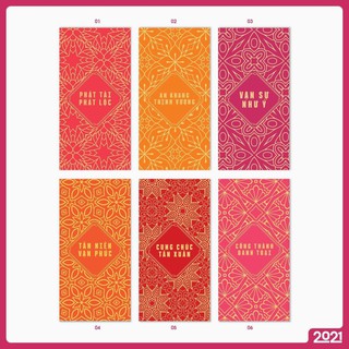 Set 6 lì xì lời chúc Tết Tân Sửu 2021
