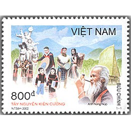 Tem sưu tập MS 890 Tem Việt Nam Tây Nguyên Kiên Cường 2002