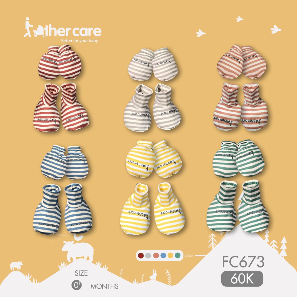 Set Bao Chân Bao Tay Sơ Sinh Kẻ FatherCare