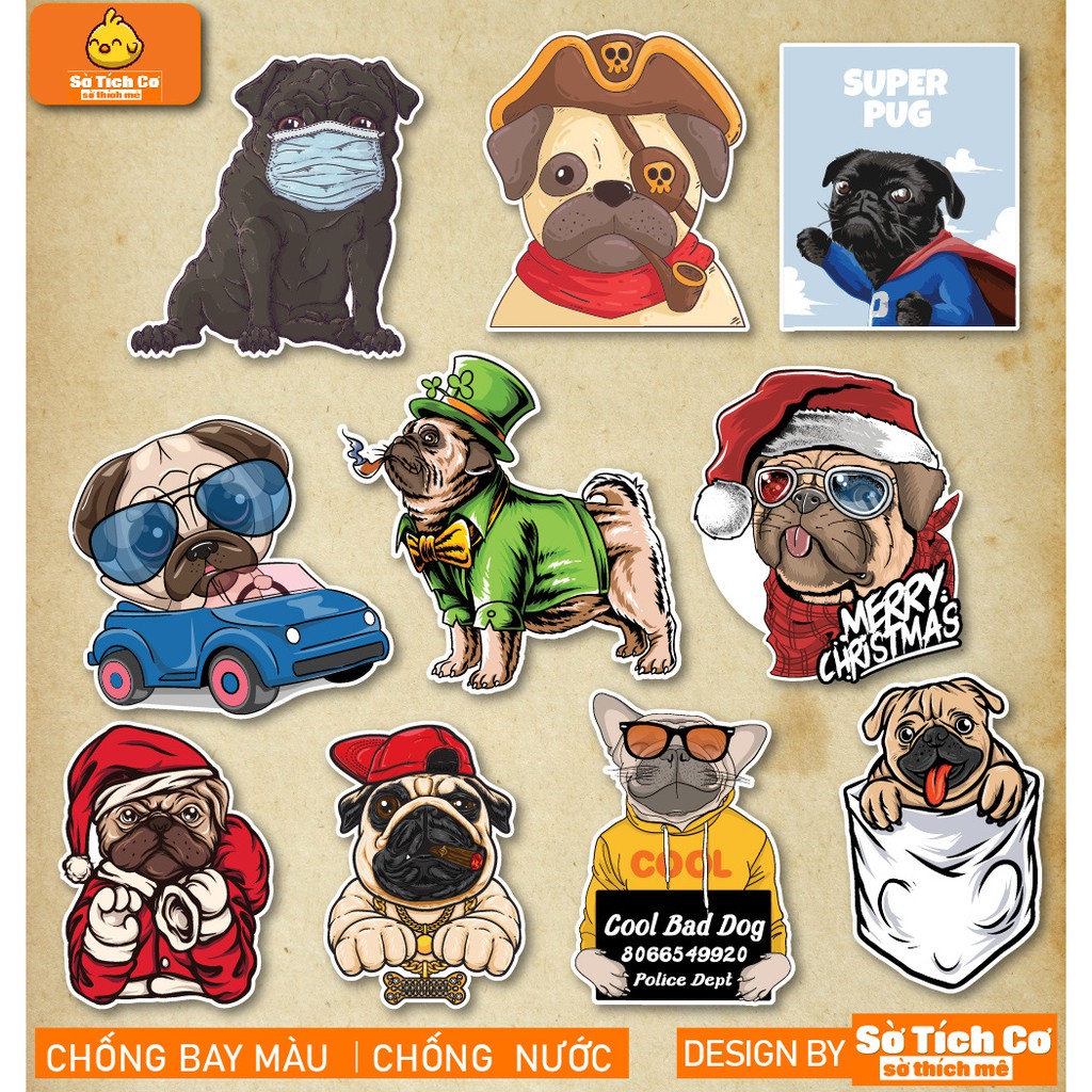 Sticker Animal dán điện thoại, laptop, mũ bảo hiểm, guitar, vali MSP: STC-116