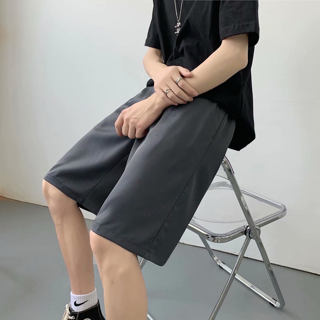 Quần Short Dáng Rộng Màu Trơn Đơn Giản Chất Lượng Cao Thời Trang Mùa Hè Cho Nam