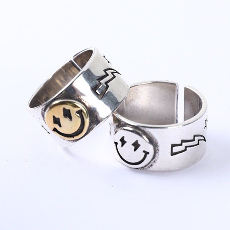 Nhẫn Dạng Mở Hình Mặt Cười Đơn Giản Có Thể Điều Chỉnh