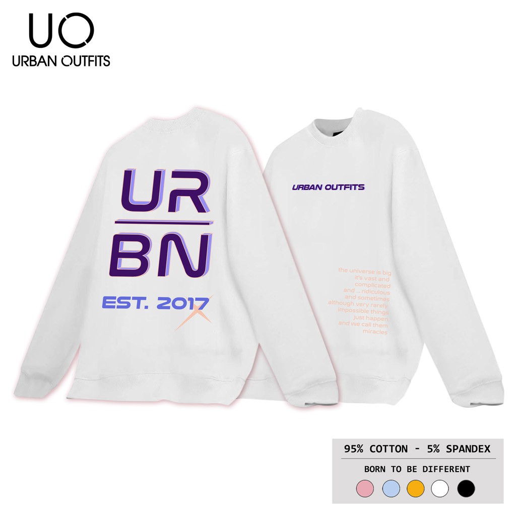 Áo Sweater Form Rộng Nam Nữ URBAN OUTFITS In URBN EST2017 SWO39 Thun Cotton Nỉ 4 Chiều Local Brand | BigBuy360 - bigbuy360.vn