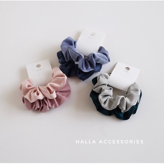 [Set 2 chiếc] Dây tóc Scrunchies Vải lụa nhiều màu HALLA
