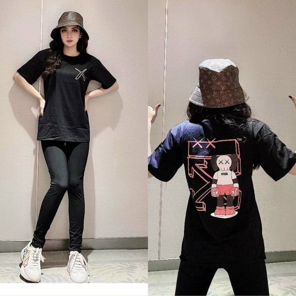 Đồ bộ nữ thể thao chất cotton 100% co dãn đanh mịn Hoạt Hình HL002 tay ngắn quần dài | BigBuy360 - bigbuy360.vn