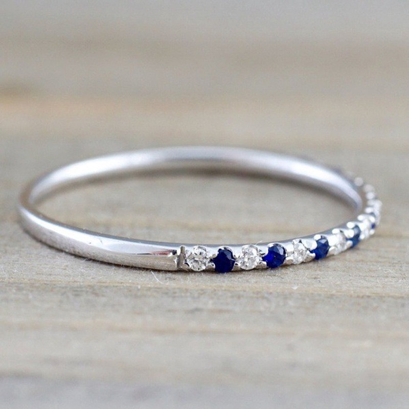 Nhẫn đính đá sapphire ruby phong cách mới thời trang