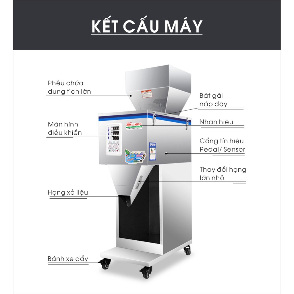 Cân định lượng 500g, máy định lượng bột hạt - Propack